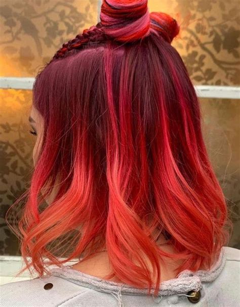 red hair color medium length|More.